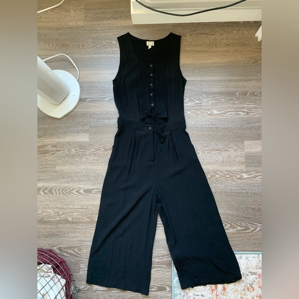 Black Button-Front Jumpsuit